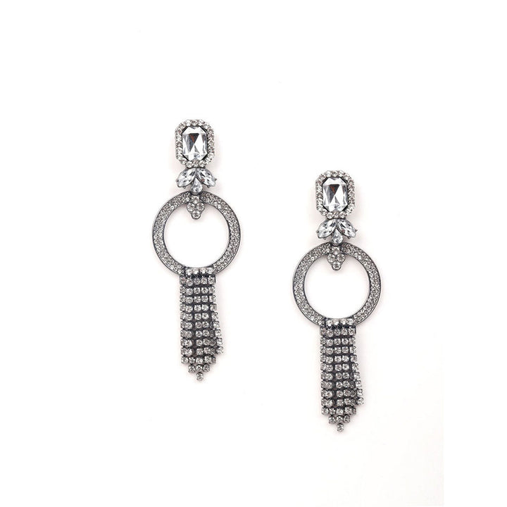 Odette Silver-Tone Hoop With Tassels Earrings