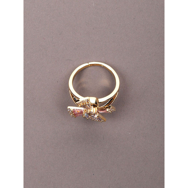 Odette Gold-Tone Crystal Finger Ring