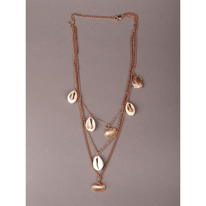 Odette Shells Multi-Layered Gold Tone Necklace