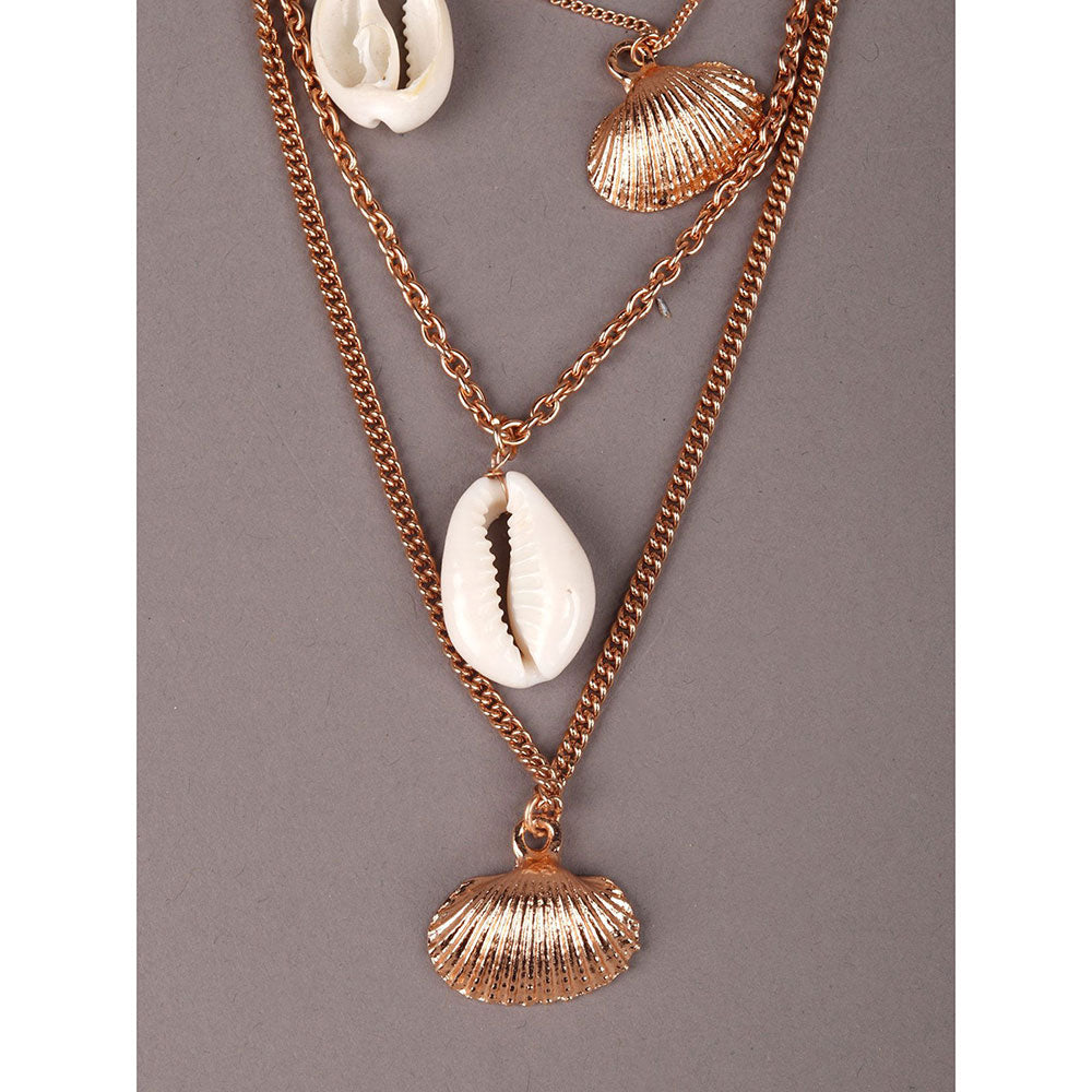 Odette Shells Multi-Layered Gold Tone Necklace