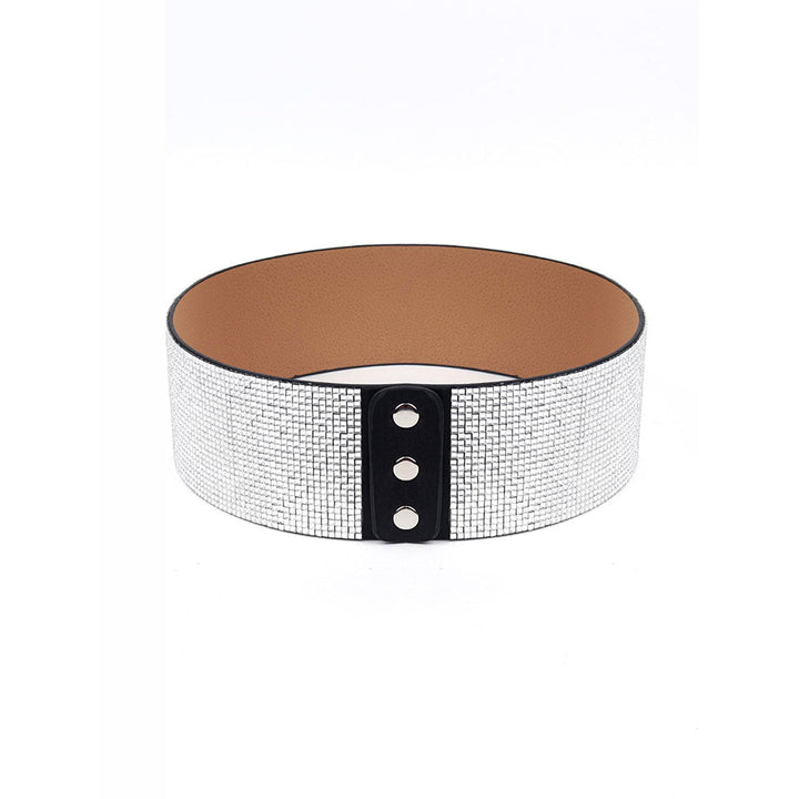 Odette Silver Metallic Wide Belt