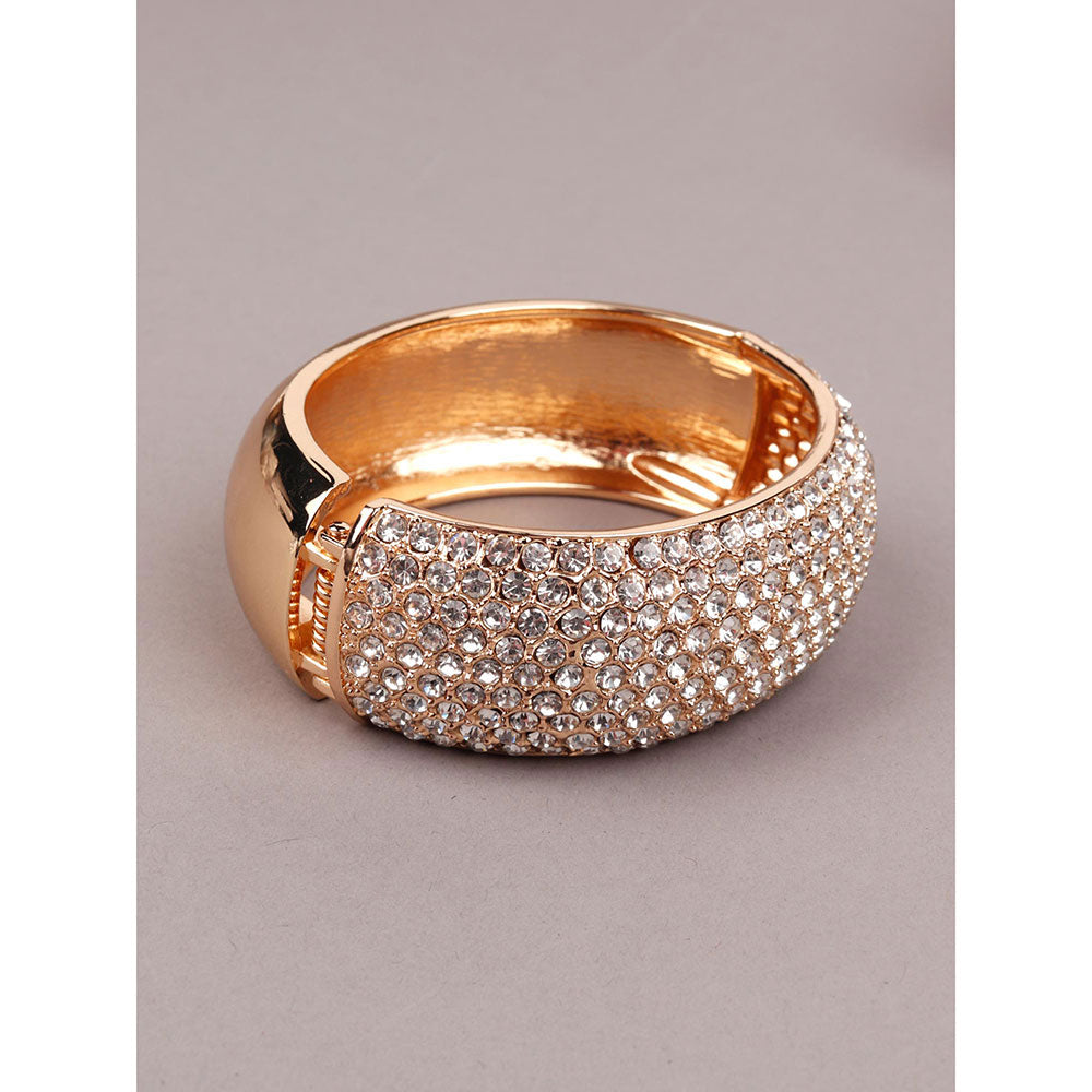 Odette Gold-Tone Crystal-Embellished Curved Kada