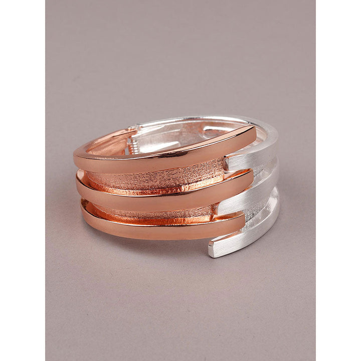 Odette Dual Coloured Rose Gold and Stunning Silver Bracelet