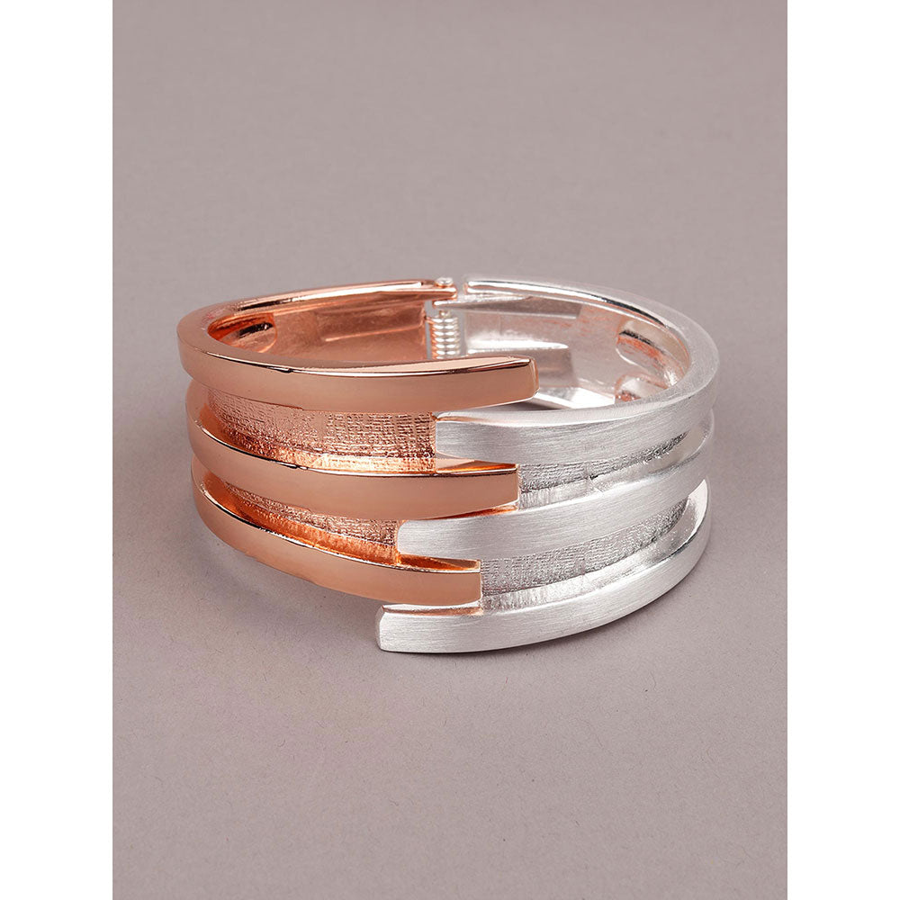 Odette Dual Coloured Rose Gold and Stunning Silver Bracelet