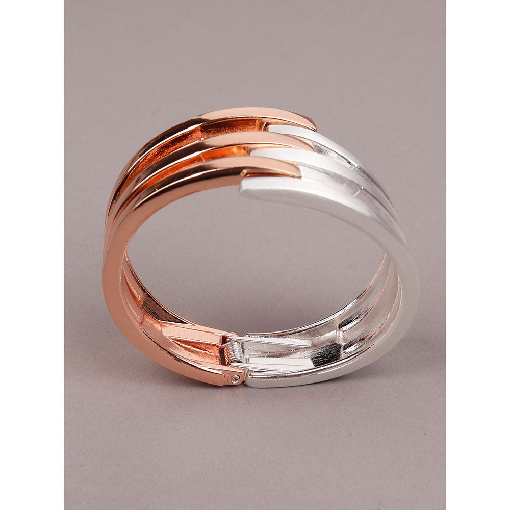 Odette Dual Coloured Rose Gold and Stunning Silver Bracelet