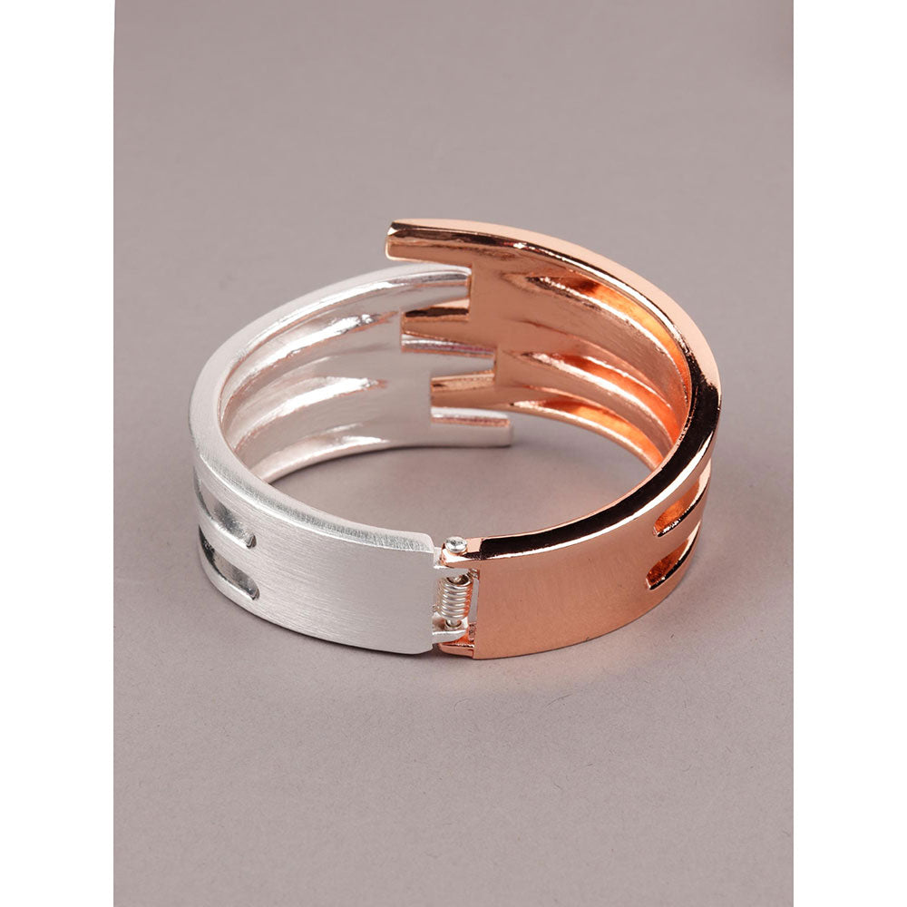 Odette Dual Coloured Rose Gold and Stunning Silver Bracelet