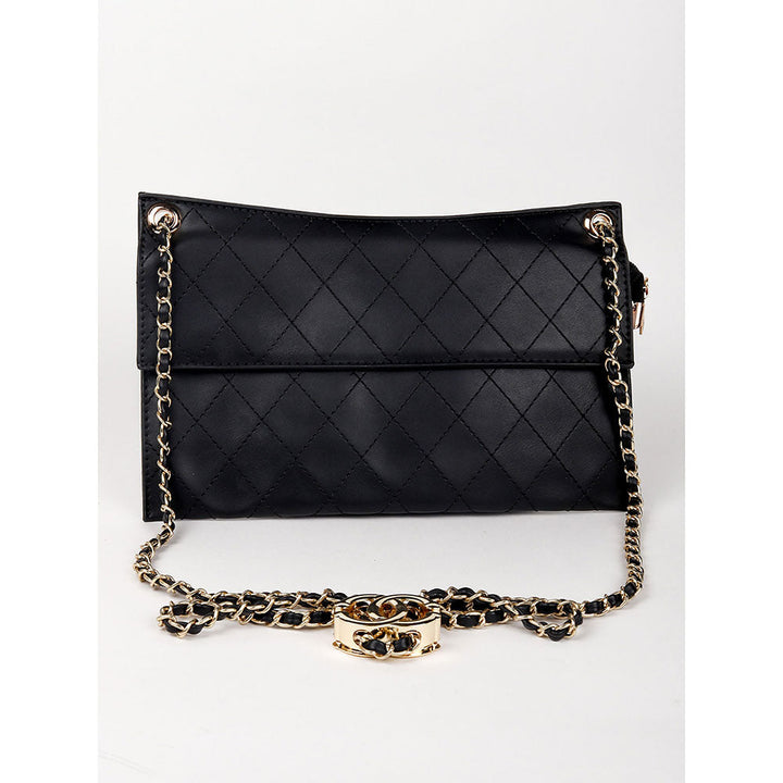 Odette Classic Black Matte Sling Bag