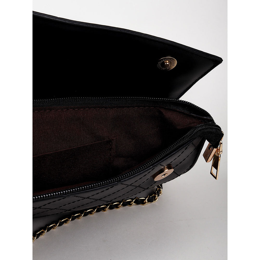 Odette Classic Black Matte Sling Bag