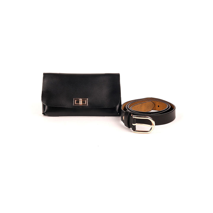 Odette Classic Smooth Black Waist Belt Bag