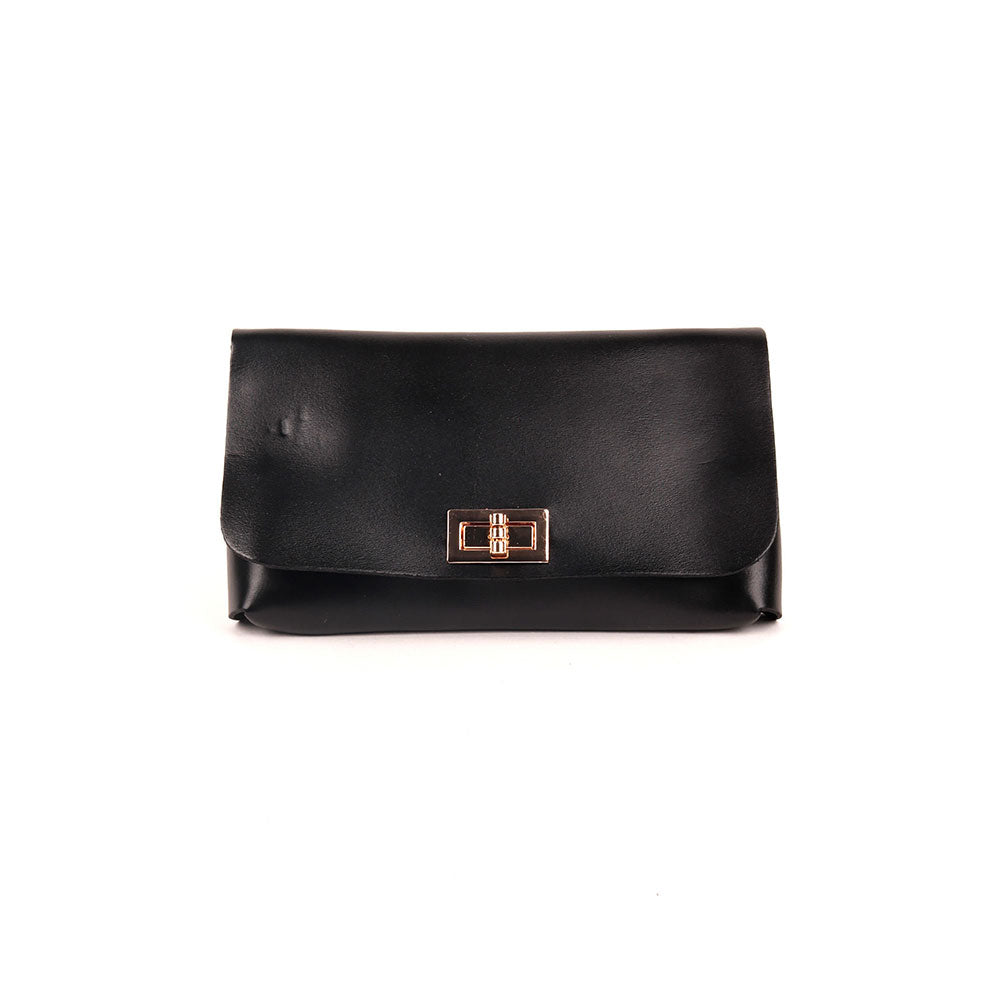 Odette Classic Smooth Black Waist Belt Bag