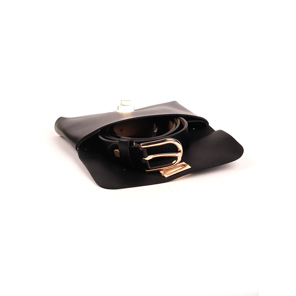 Odette Classic Smooth Black Waist Belt Bag