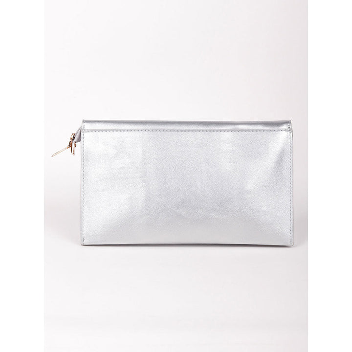 Odette Shiny Silver Envelope Sling Bag