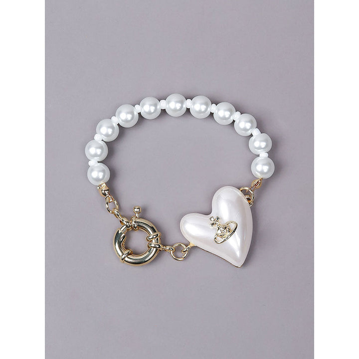 Odette Cute Pearl Embellished with A Heart Bracelet