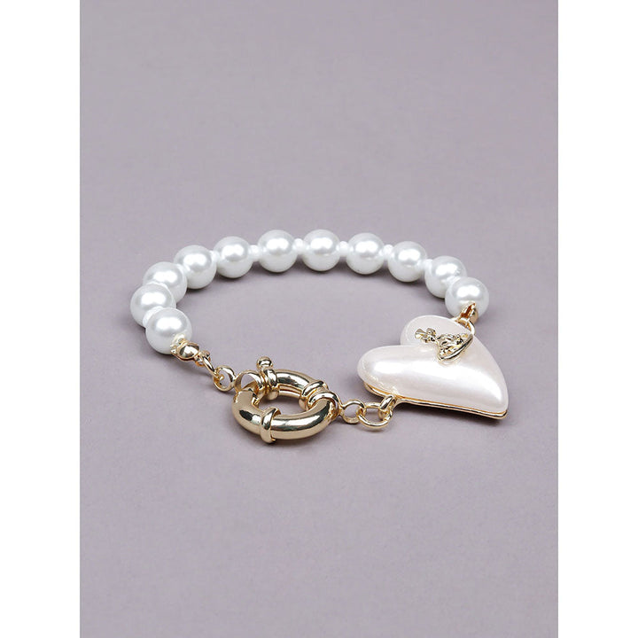 Odette Cute Pearl Embellished with A Heart Bracelet