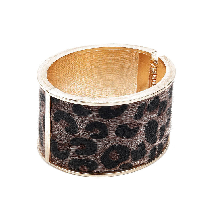 Odette Animal Print Smooth Wide Bracelet Cuff