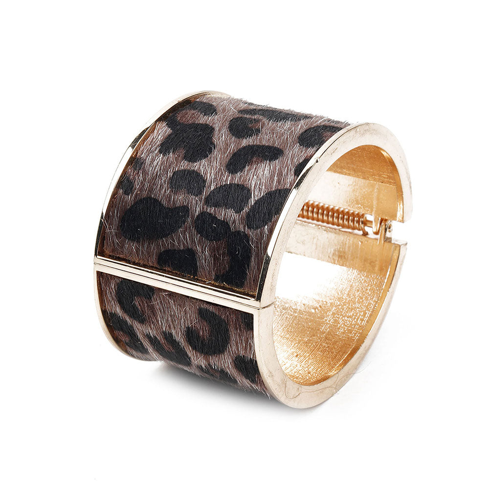 Odette Animal Print Smooth Wide Bracelet Cuff