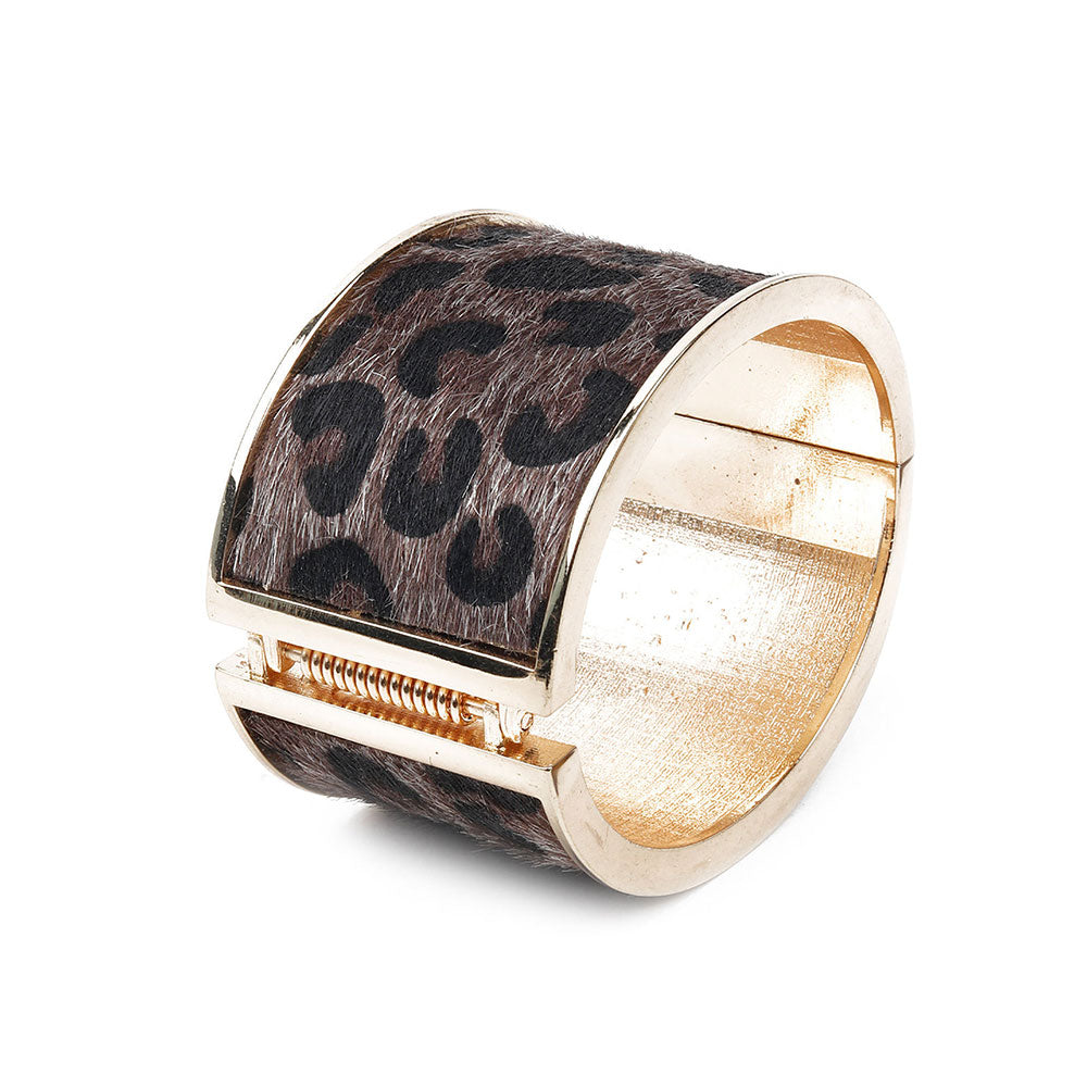 Odette Animal Print Smooth Wide Bracelet Cuff