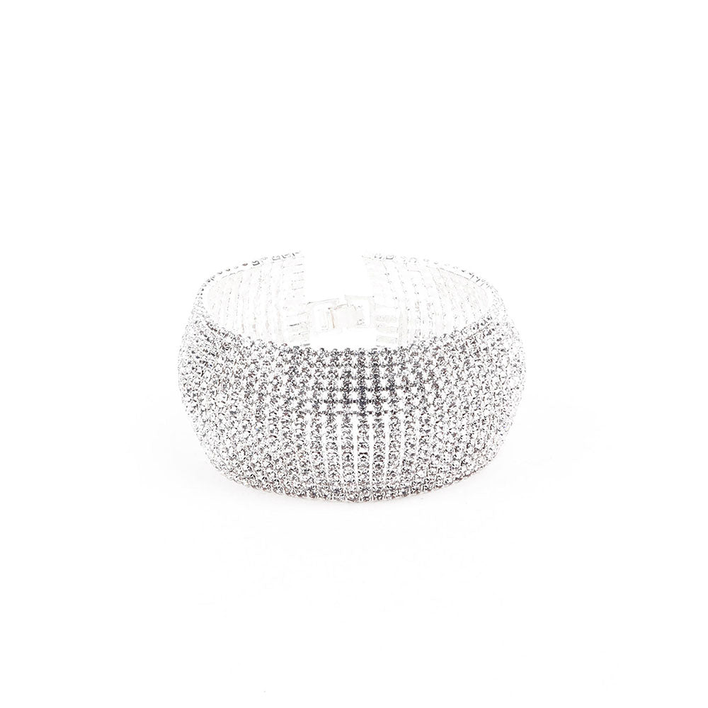 Odette Artificial Diamond-Studded Statement Bracelet