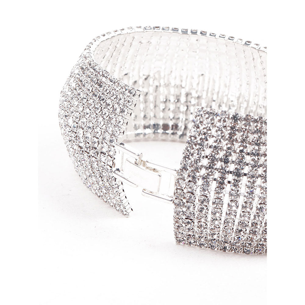 Odette Artificial Diamond-Studded Statement Bracelet