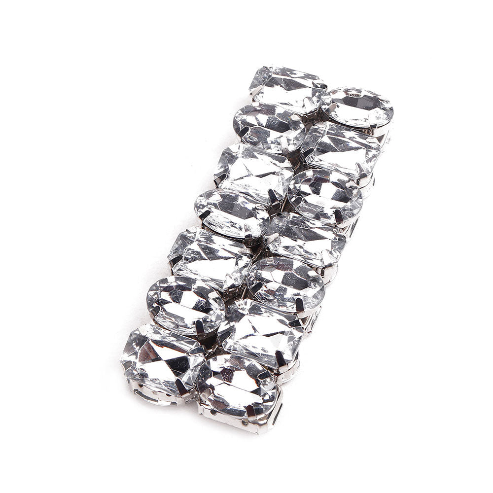 Odette Double Layered Artificial Crystal Bracelet-Silver