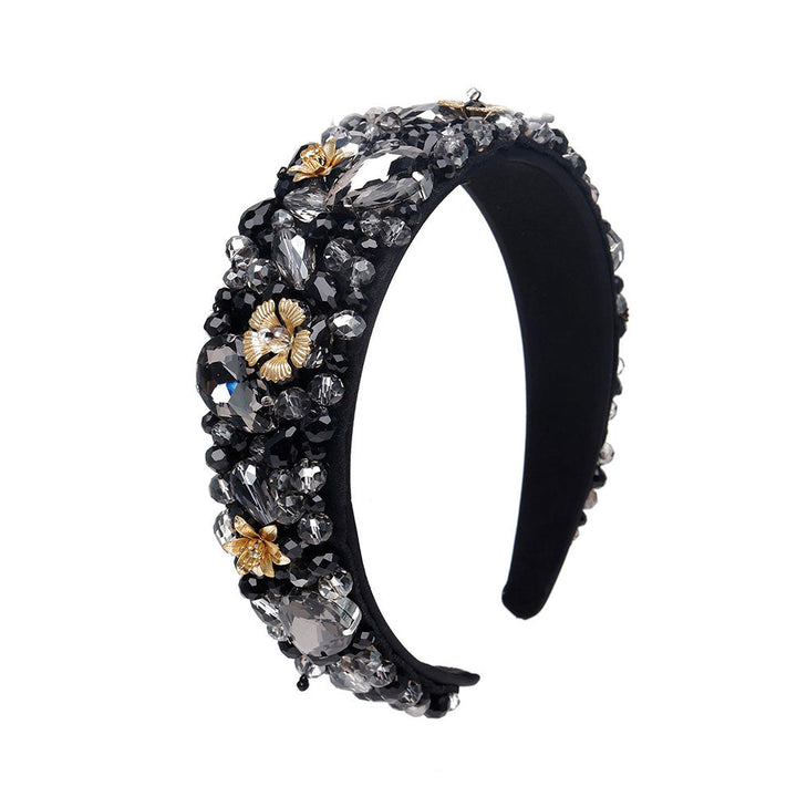 Odette Gorgeous Black Fully Crystal-Embellished Hairband