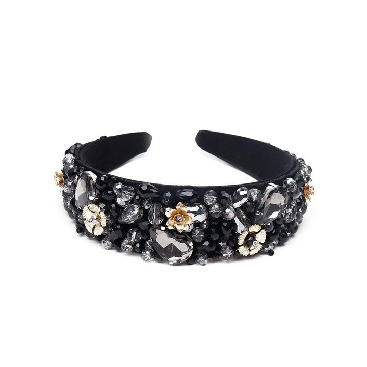 Odette Gorgeous Black Fully Crystal-Embellished Hairband