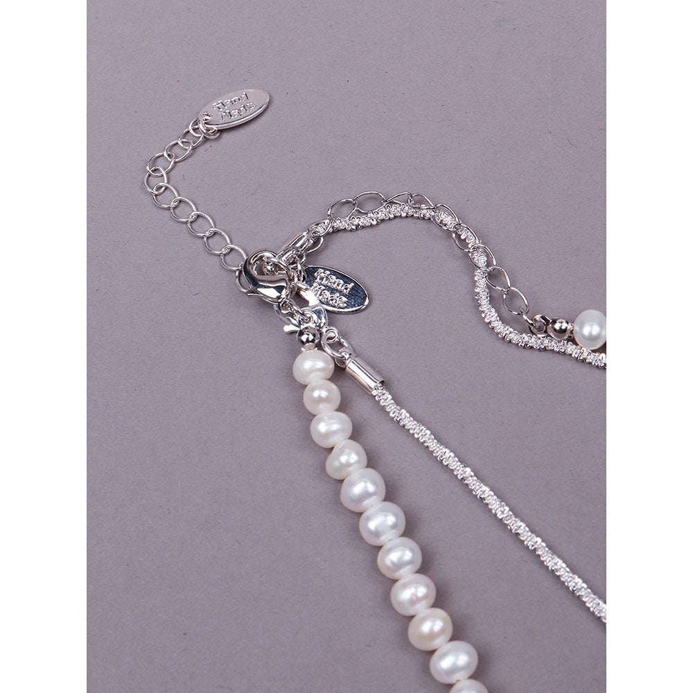 Odette Designer Pearl Necklace Embellished with a Crystal Pendant