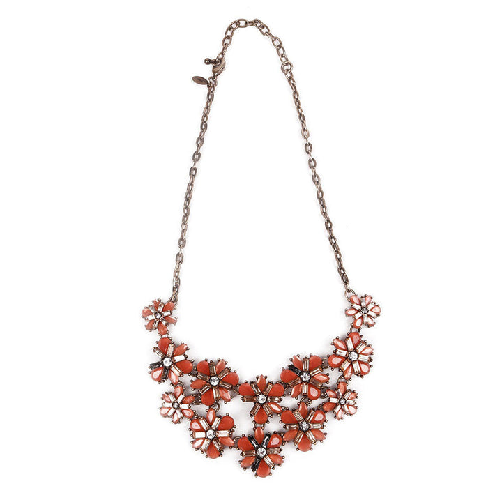 Odette Orange Floral Necklace