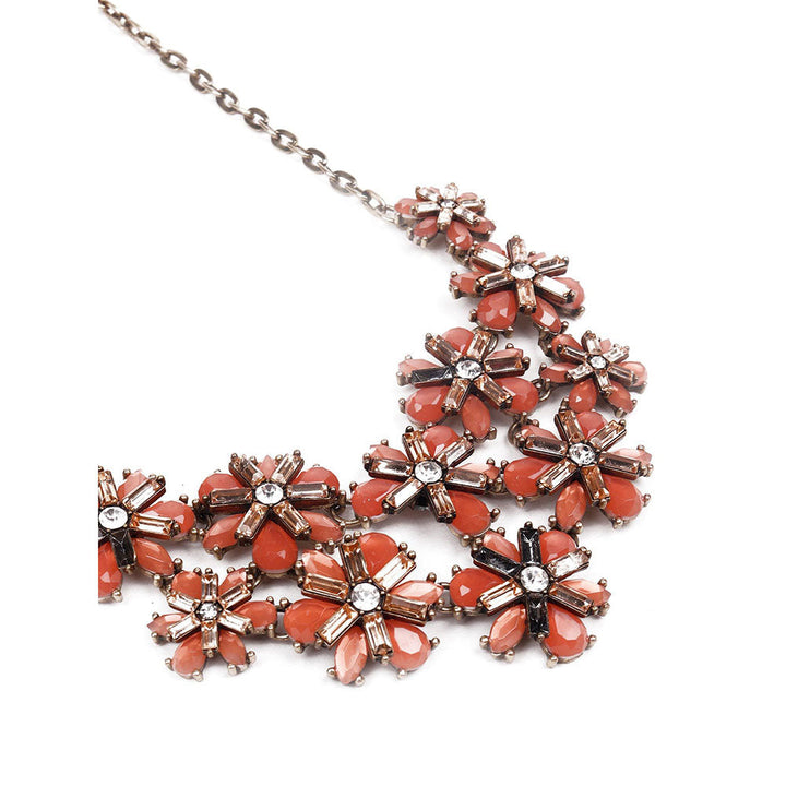 Odette Orange Floral Necklace