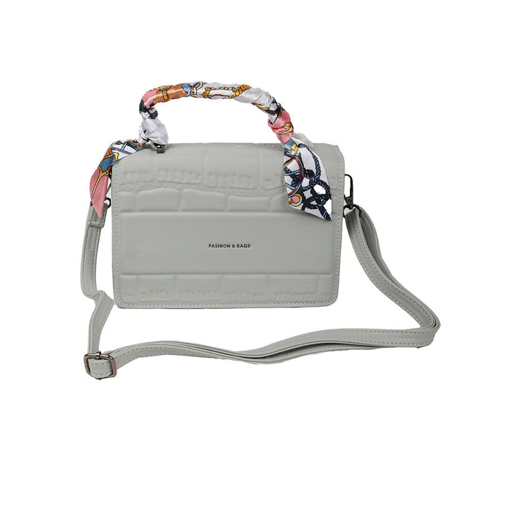 Odette Light Grey Smooth Textured Sling Bag For Women