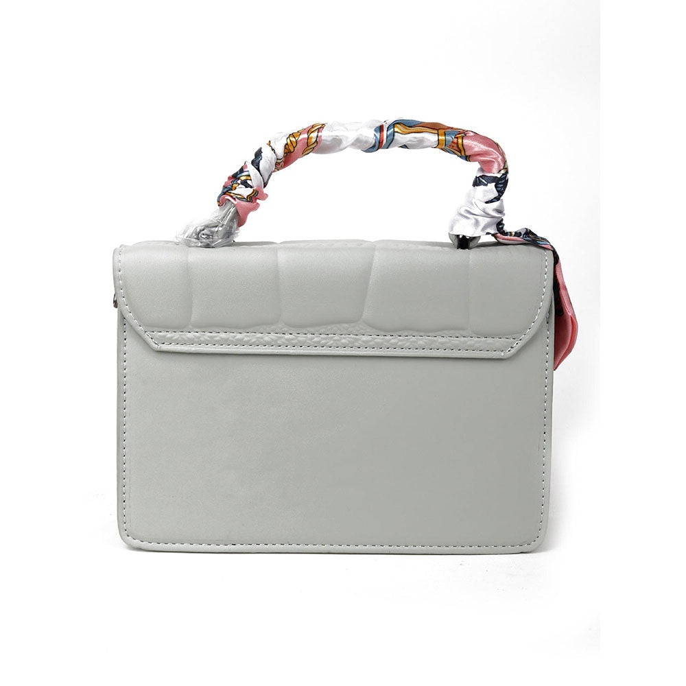 Odette Light Grey Smooth Textured Sling Bag For Women