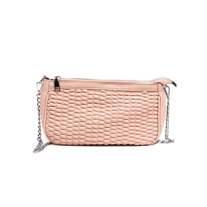 Odette Peach Embellished Sling And Cross Bag