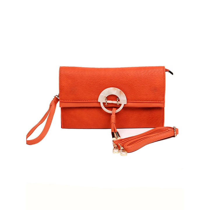 Odette Orange Embellished Clutch