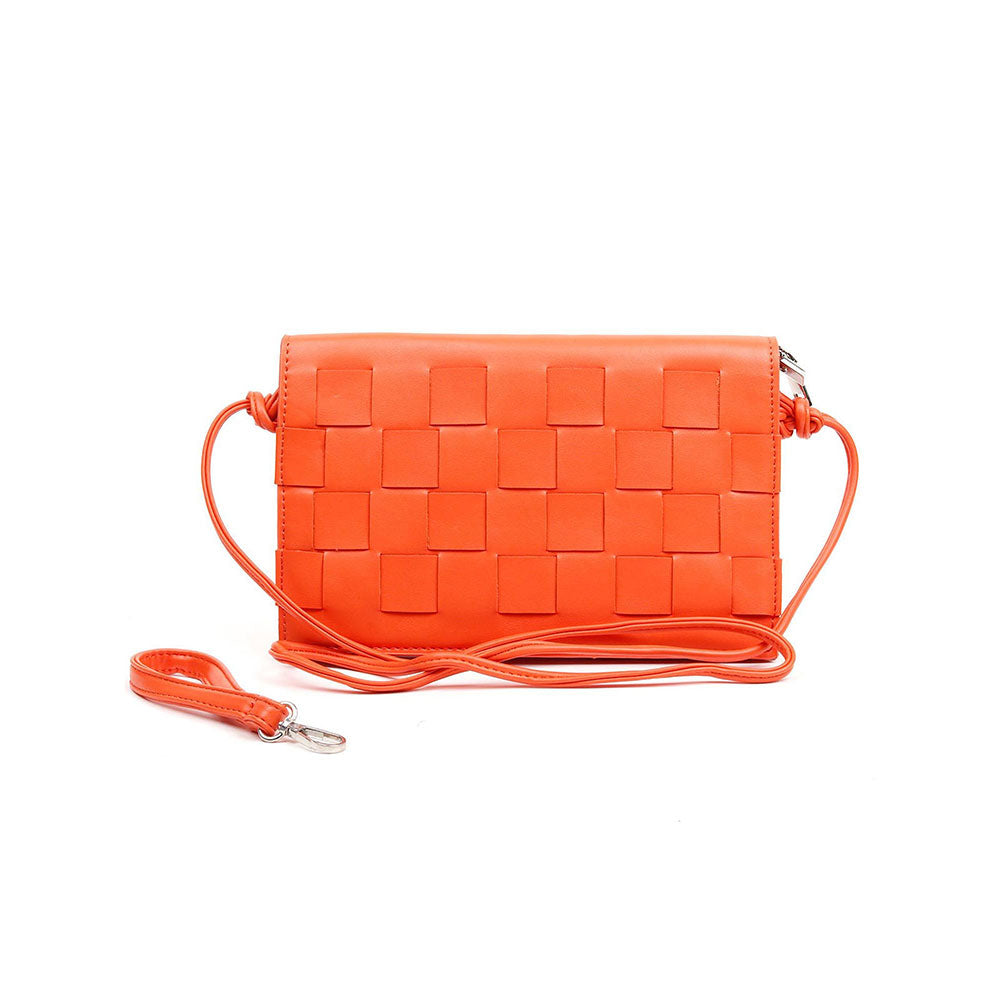 Odette Orange Solid Sling And Cross Bag