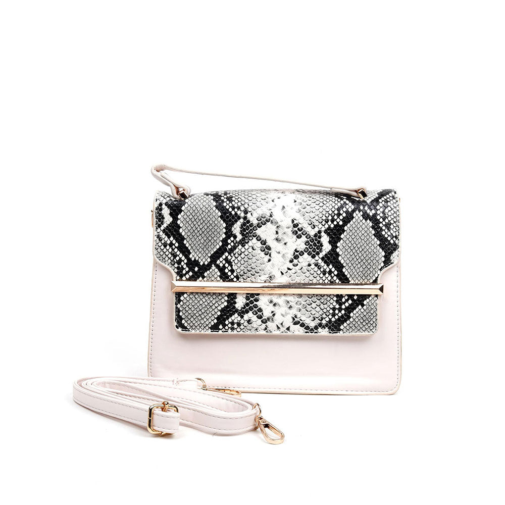 Odette Cream Printed Sling And Cross Bag