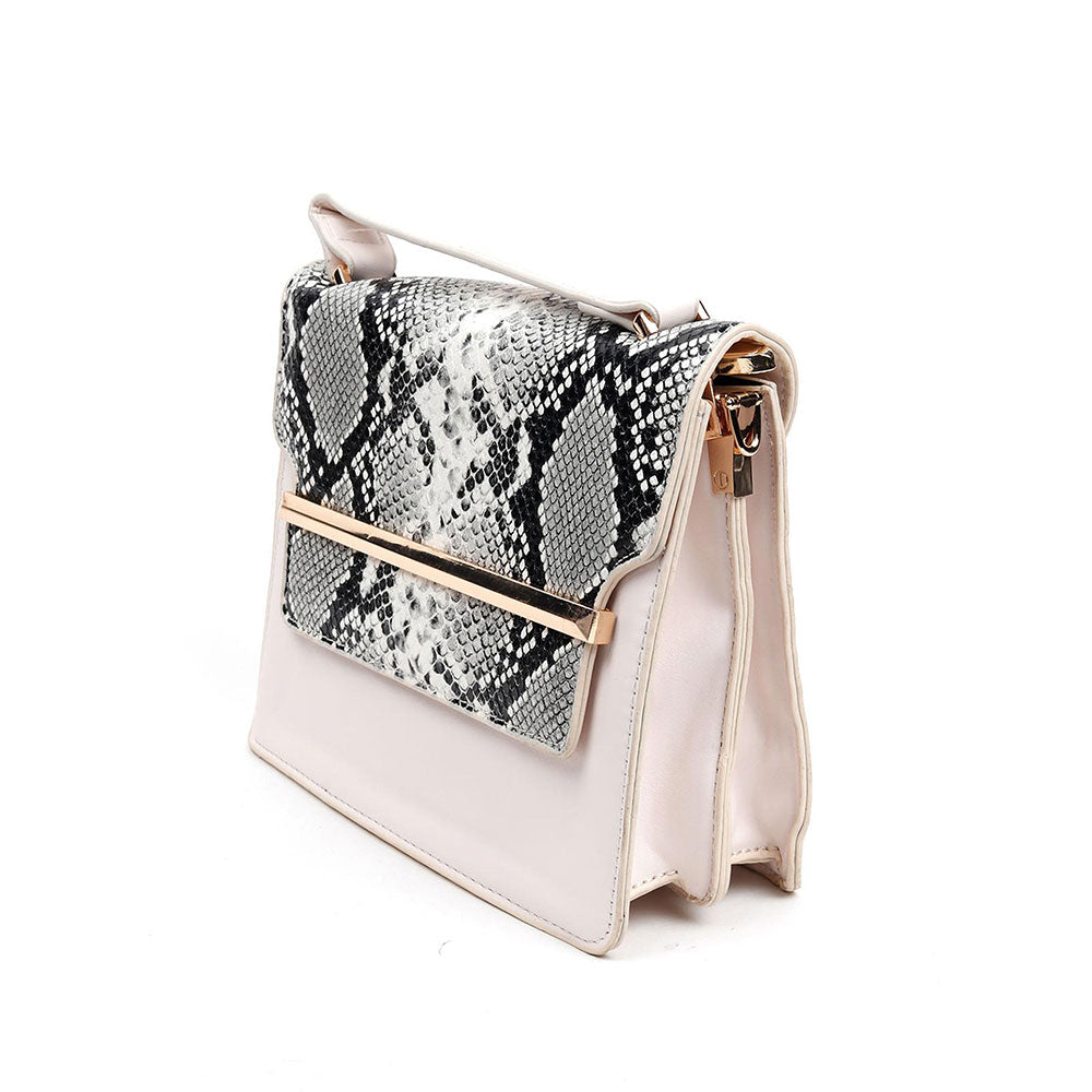 Odette Cream Printed Sling And Cross Bag