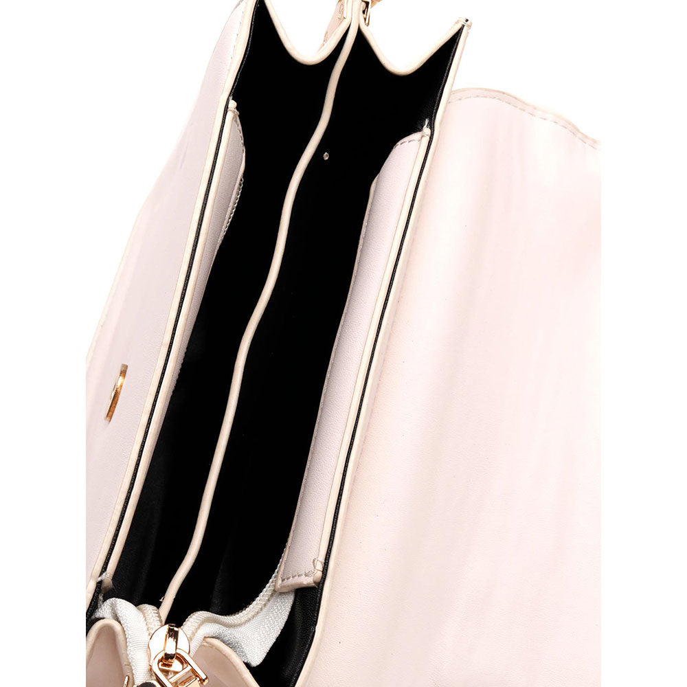 Odette Cream Printed Sling And Cross Bag