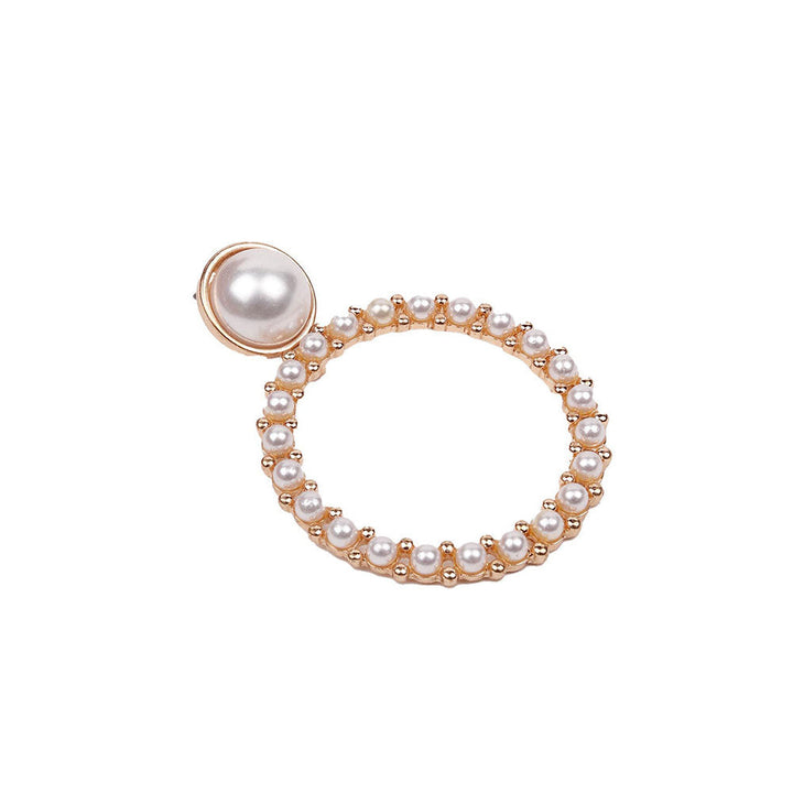 Odette Rounded Hoop Earrings Embellished With Artificial Pearls