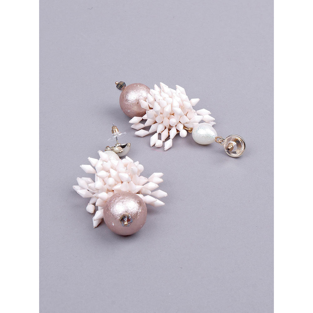 Odette Rose Gold And White Statement Earrings