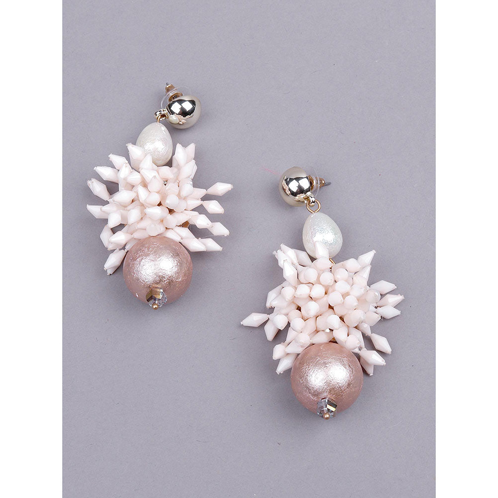 Odette Rose Gold And White Statement Earrings