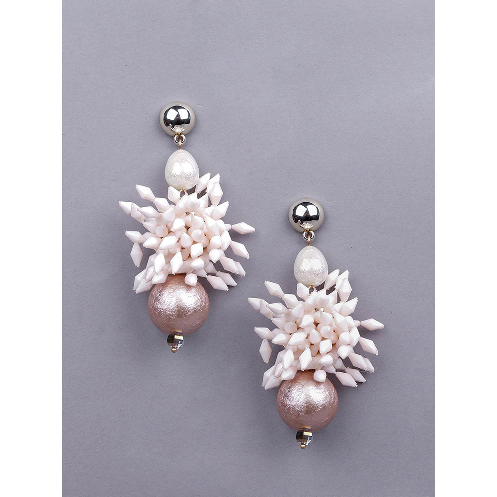 Odette Rose Gold And White Statement Earrings