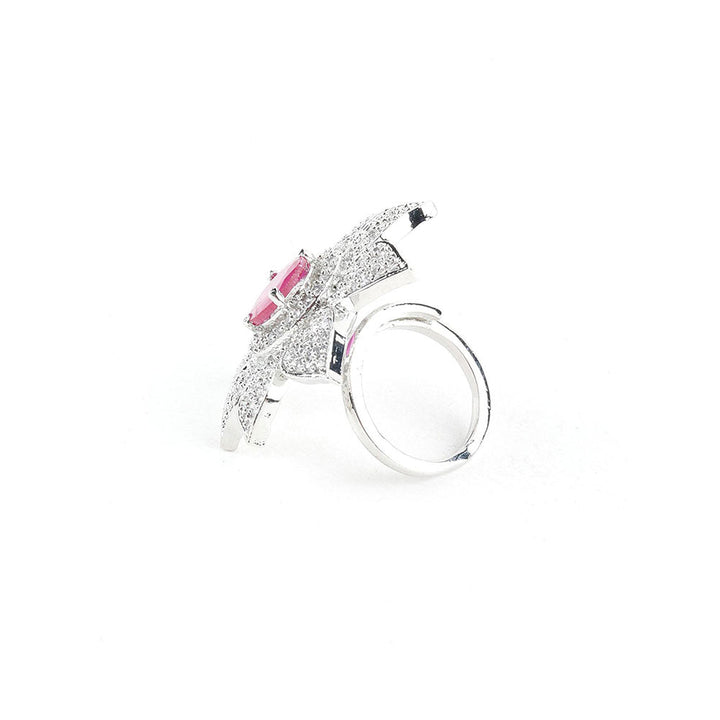 Odette Pink Ruby Floral Finger Ring