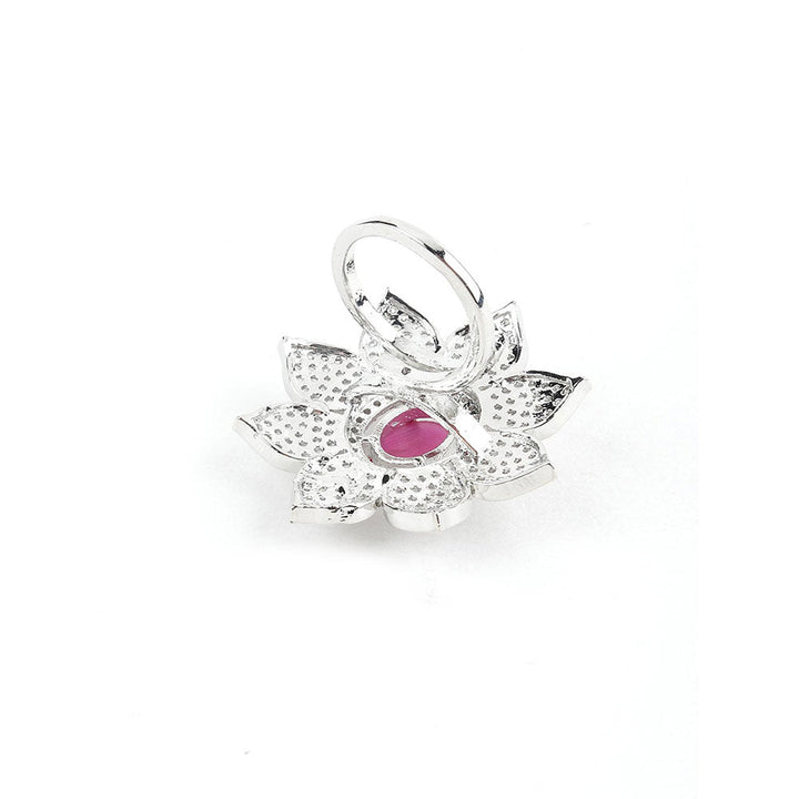 Odette Pink Ruby Floral Finger Ring