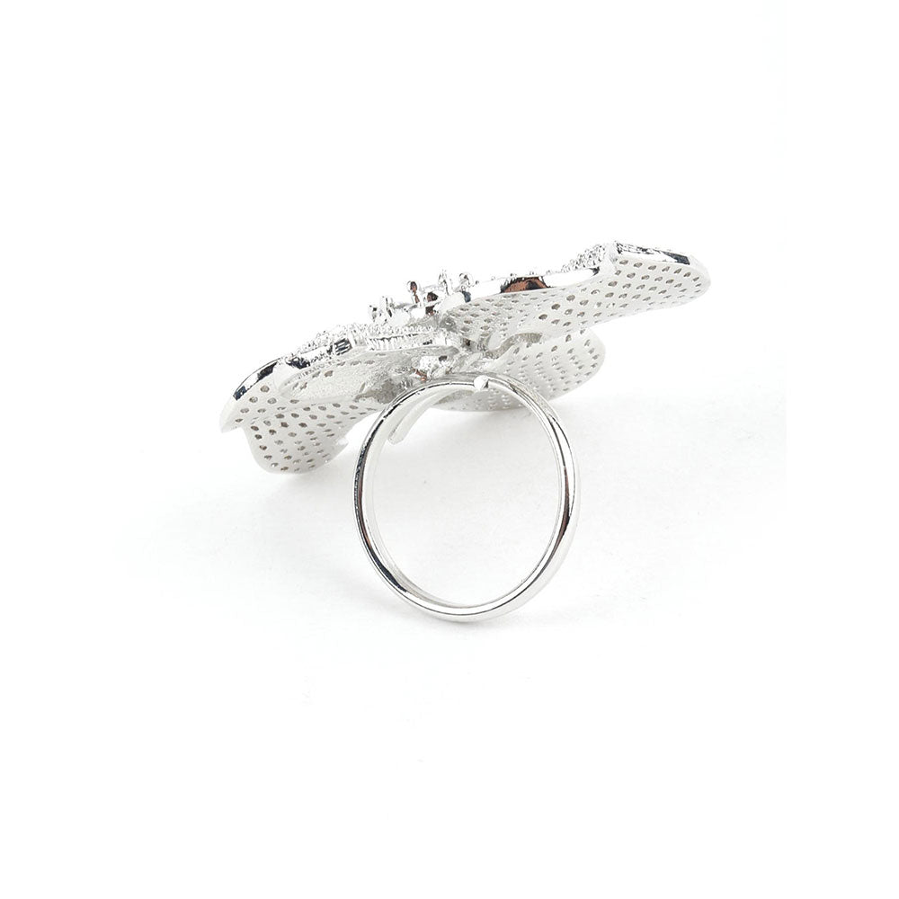 Odette Brilliant Crystal Floral Statement Ring