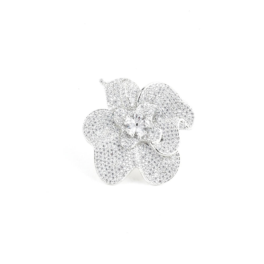 Odette Brilliant Crystal Floral Statement Ring