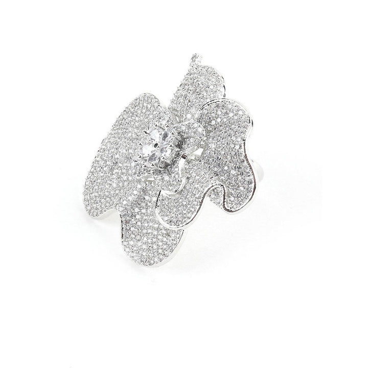 Odette Brilliant Crystal Floral Statement Ring