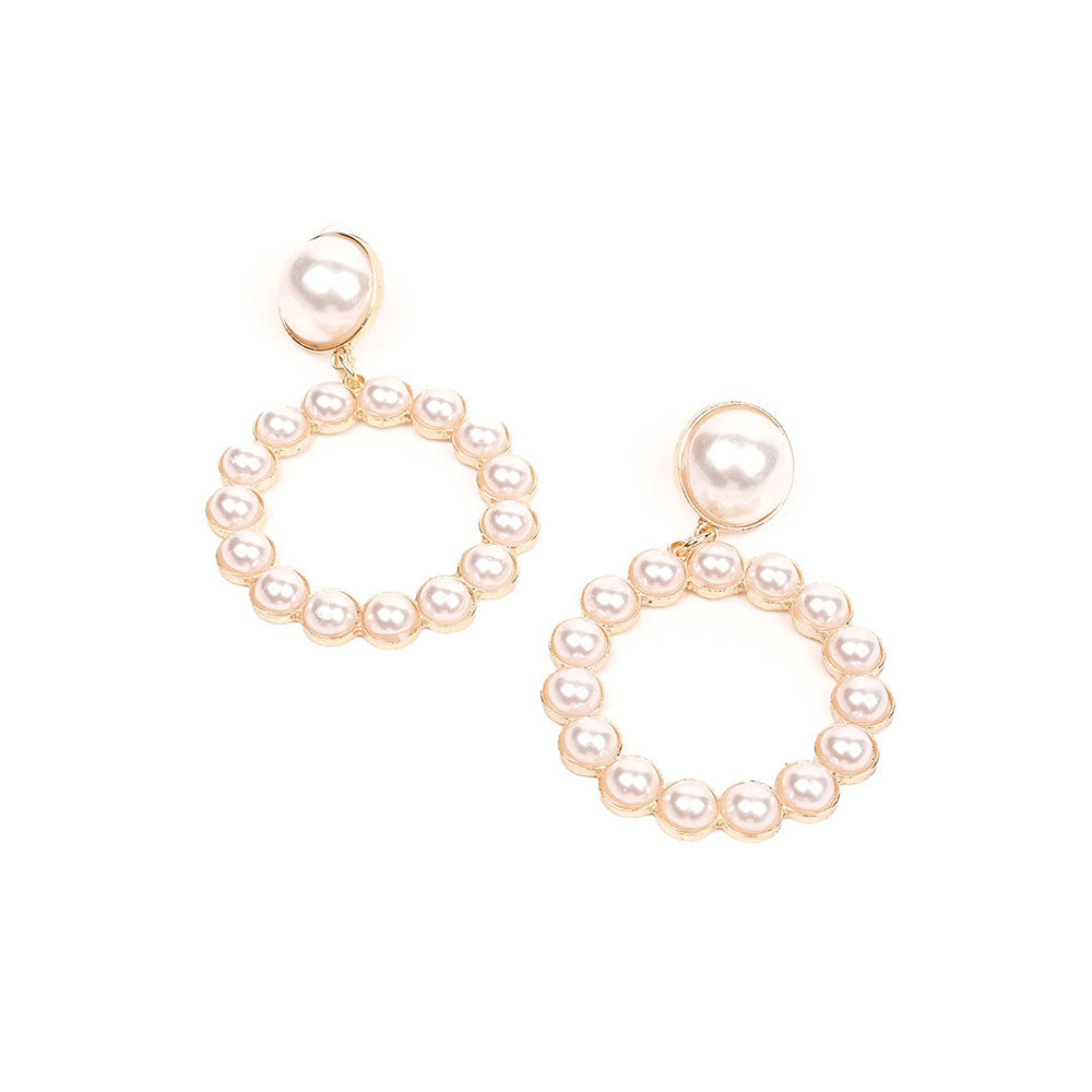 Odette Stunning Pearl-Embellished Hoop Earrings