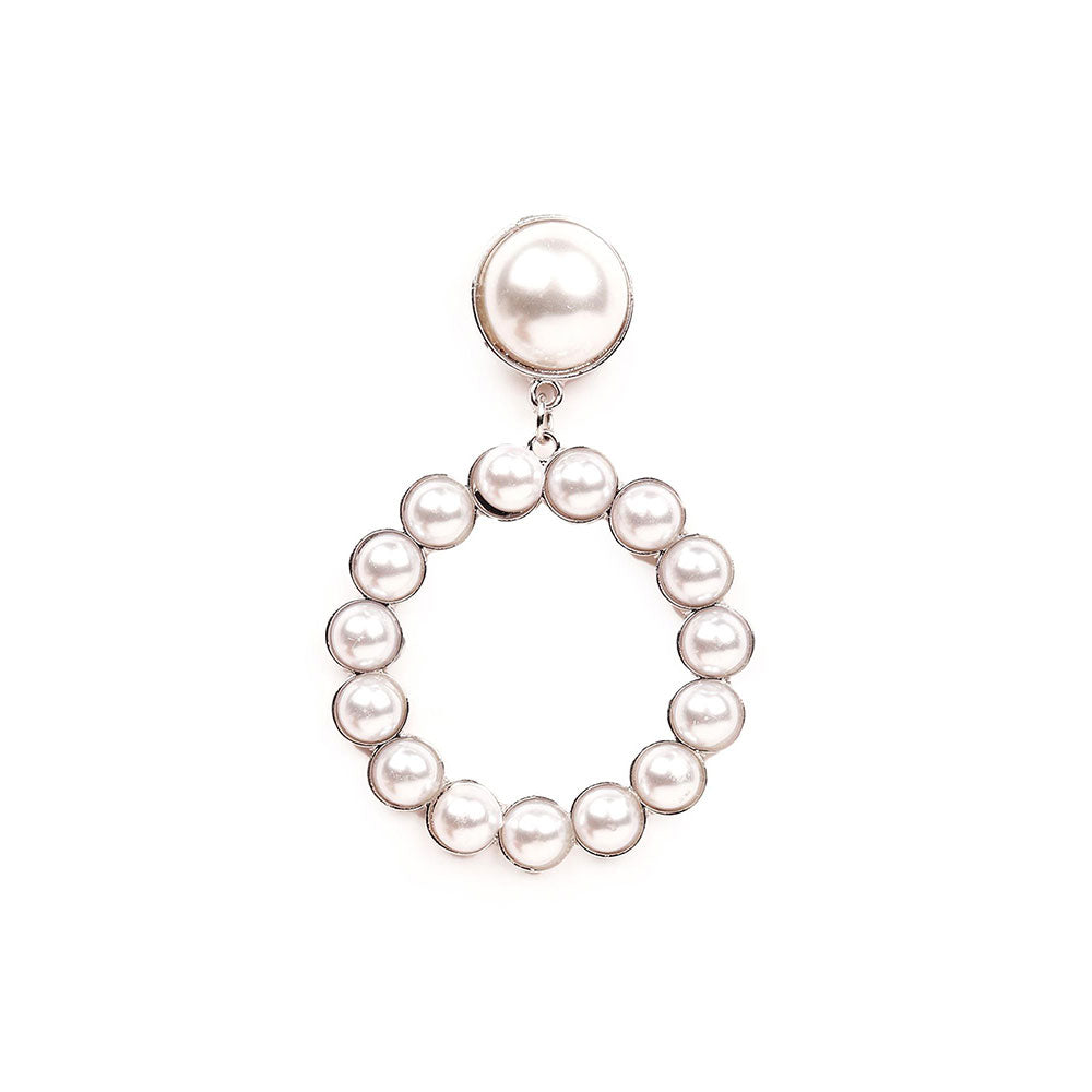 Odette Rounded Hoop Pearl Studded Earrings