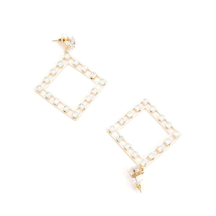 Odette Modern Square Earrings With Stones