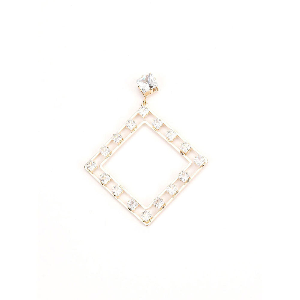 Odette Modern Square Earrings With Stones